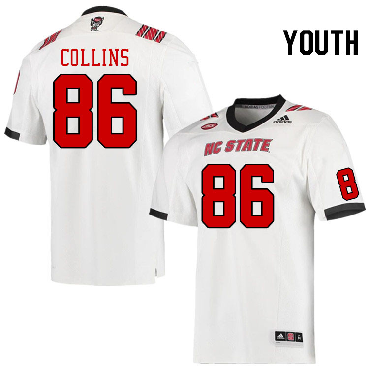 Youth #86 DJ Collins North Carolina State Wolfpacks College Football Jerseys Stitched-White - Click Image to Close